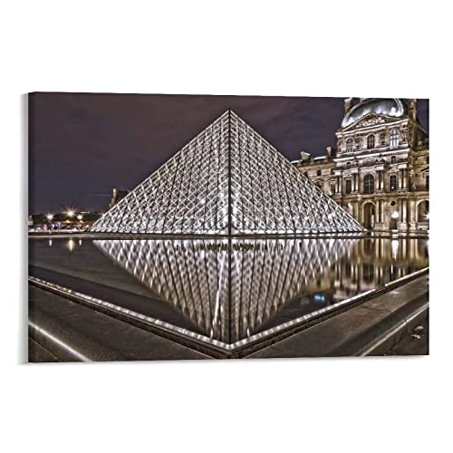 XXJDSK Poster Kunstdrucke Das Louvre Licht Poster Architektur Bild Druck Wandkunst Kunstwerke Geschenkidee Raumästhetik 60X90cm Kein Rahmen