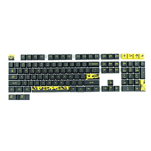YUYAN Mechanische Tastatur-Kappen, OEM-Profil, 108 Tasten, Dye-Sub-Tastenkappen, kompatibel mit Cherry MX GK61 64 68 96 126 ISO-Tasten.