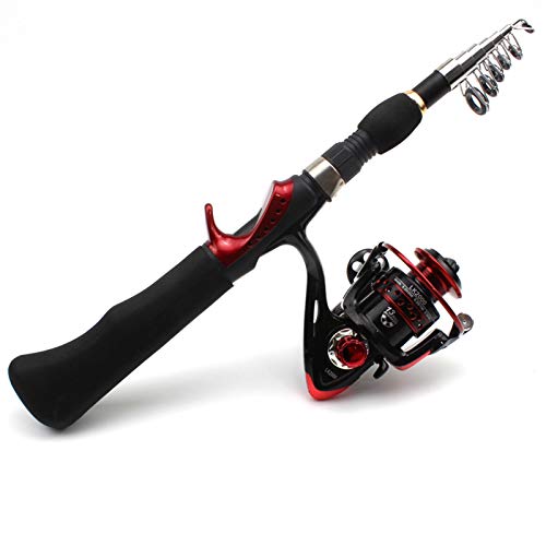 H/A ZYYDD Neue Ultra-Kurze 1,65m Carbon-Angelrute + 13BB Angelrolle, tragbare Reise rotierender Angelrute mit Rollenkombination, Forelle Sea Rod Set, Angelgerät ZYYDD (Color : Casting Rod+Reel)