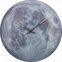 NeXtime Wanduhr "MOON DOME", lautlos, Mond, leuchtend im Dunkeln ø 35 cm