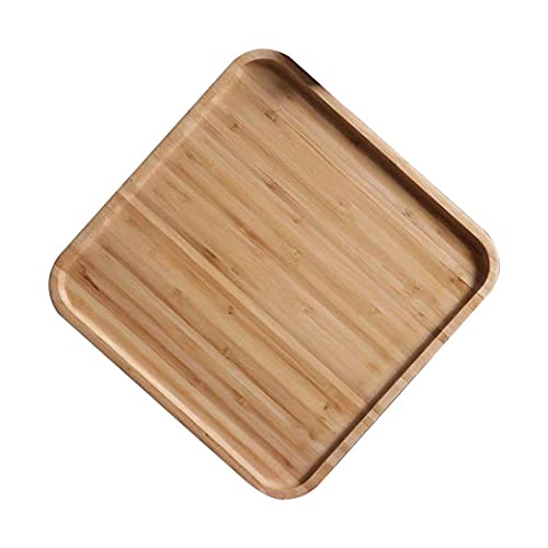 Bambus-Serviertablett, rund, quadratisch, rechteckig, für Frühstück, Dessert, Kuchen, dekoratives Tablett für Kaffee und Tee