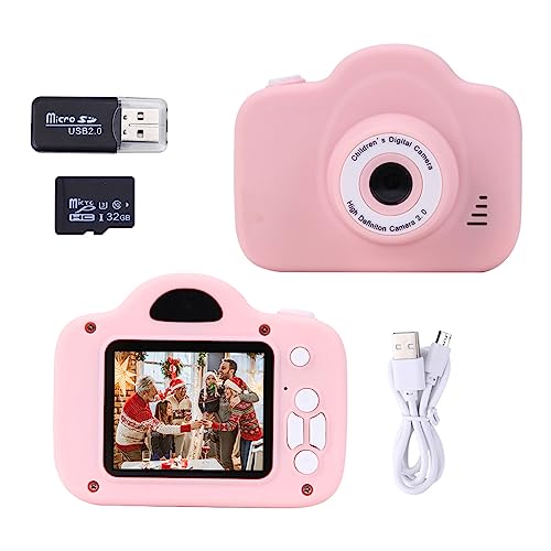 Kinderkamera, Digital Kinder Kamera Vorne und Hinten Fotoapparat,1080P Kamera Kinder mit 2.0”-Bildschirm,Weihnachts Geburtstagsgeschenke, Spielzeug für 3-12 Jahre Mädchen Jungen (Rosa)