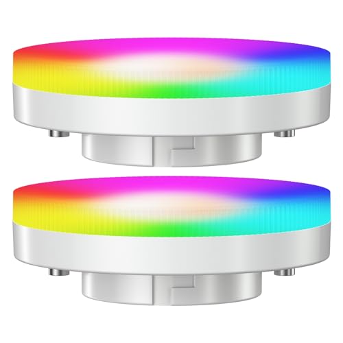 ledscom.de GX53 LED RGB Leuchtmittel, warmweiß - kaltweiß (2900-6100 K), 6,6 W, 670lm, 107°, Smart Home, WLAN, Alexa, matt, 2 Stk.