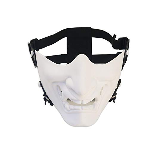 Samurai Airsoft Maske Taktische Prajna Halbgesicht Hannya Oni Motorrad Evil Demon Knight Kabuki Maske für Halloween Cosplay Kostüm Jagd Shooting