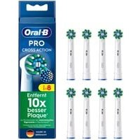Oral-B Pro CrossAction Aufsteckbürsten für elektrische Zahnbürste, 8 Stück, überlegene Zahnreinigung mit innovativen X-förmigen Borsten, Original Zahnbürstenaufsatz für Oral-B Zahnbürsten