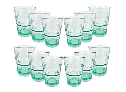 Bacardi Rum KUNSTSTOFF Glas - Gläser Set - 12x Kunststoff Gläser Mojito Longdrinkglas Cuba Libre Cocktail Bar