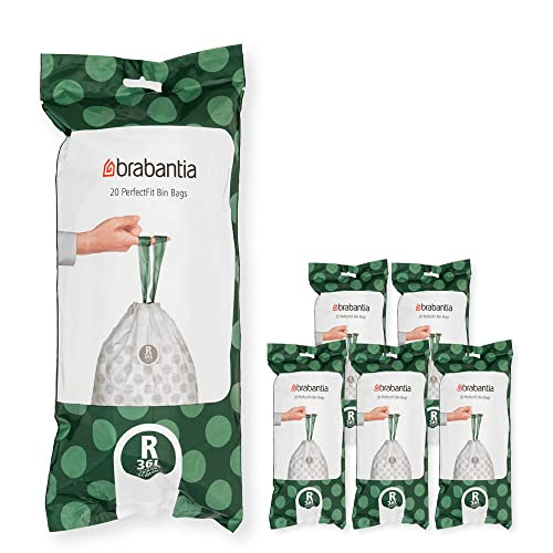 Brabantia PerfectFit Bags Müllbeutel, Kunststoff, White, 36L