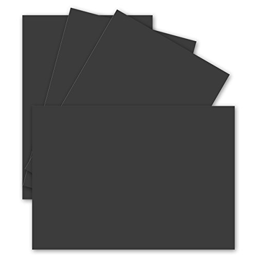 300 Einzel-Karten DIN A6 - 10,5 x 14,8 cm - 240 g/m² - Schwarz - Tonkarton - Bastelpapier - Bastelkarton- Bastel-karten - blanko Postkarten