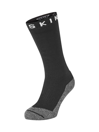 SealSkinz Waterproof Warm Weather Soft Touch Mid Length Sock, Black/Grey Marl/White, S