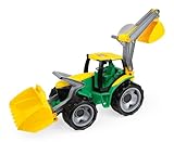Lena 2080 x Giga Trucks Traktor mit Frontlader und Baggerarm, Starke Riesen Trecker ca. 107 cm, Spielzeugtraktor mit realistischen Funktionen, großes Spielfahrzeug für Kinder ab 3 Jahre, grün