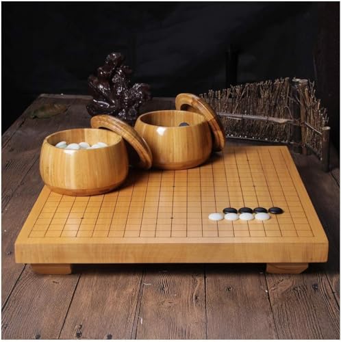 Go Chess Game Set, Go Spielbrett mit Tischbeinen, mit zwei Jujube-Holzgefäß und natürlichem Bambus, Geschenke für Männer und Jugendliche (Farbe: B) (Farbe: Achat)