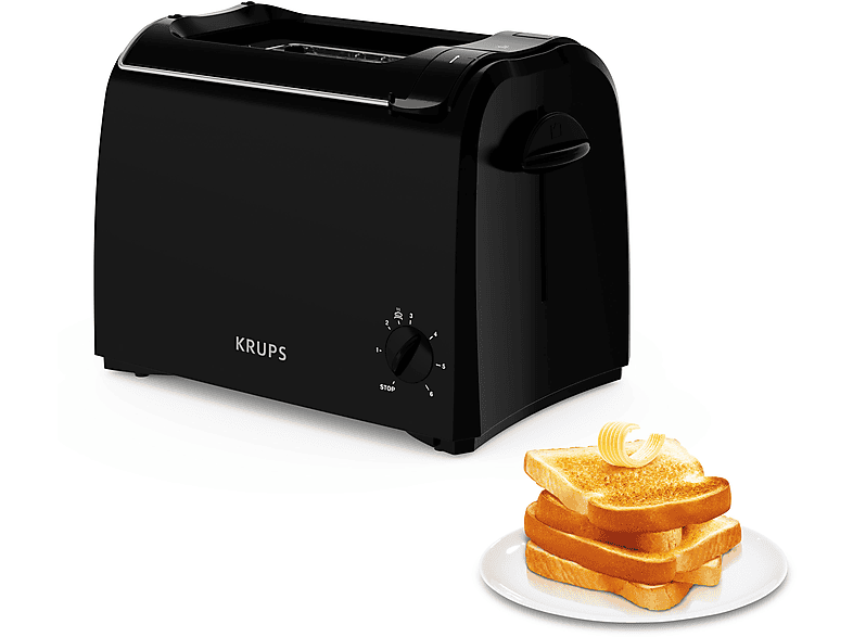 KRUPS KH 1518 ProAroma Toaster Schwarz (700 Watt, Schlitze: 2)