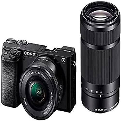 Sony Alpha 6100 | APS-C Spiegellose Kamera mit Sony 16-50mm und Sony 55-210mm Zoomobjektiven ( Schneller 0,02s AF,AF mit Augenerkennung für Mensch und Tier, 4K-Filmaufnahmen und neigbares Display)