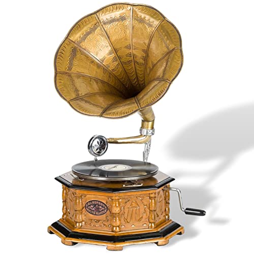 aubaho Grammophon Trichtergrammophon für Schellack Platten Gramophone im antik Stil