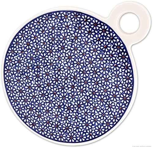 Bunzlauer Keramik Frühstücks - Brettchen/Schneidebrett Ø 19,0x24,0 cm, H=1,0cm, Dekor 120