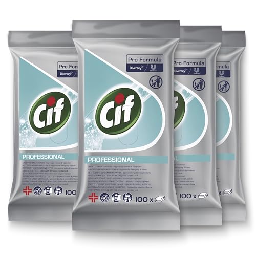 Cif Professional Allzweck-Reinigungstücher 400 Stück (100 X 4 packs) im wiederverschließbaren flow wrap, schnelle und effektive Reinigung