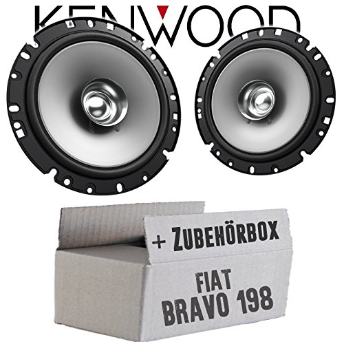 Lautsprecher Boxen Kenwood KFC-S1756-16,5cm Koax Auto Einbauzubehör - Einbauset passend für FIAT Bravo 198 Heck - justSOUND