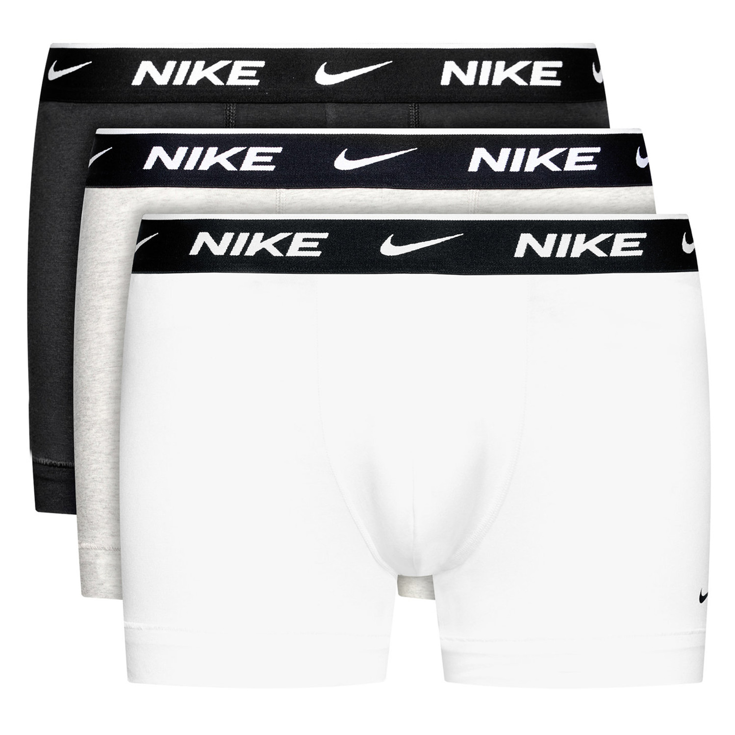 Nike 0000KE1008-MP1 Trunk Boxer Mens White/Grey Heather/Black XL