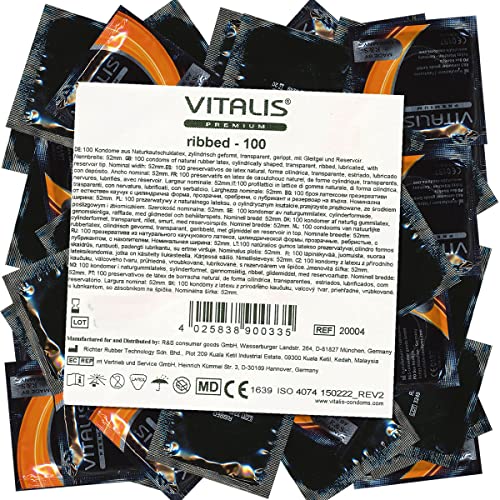 Vitalis - Ribbed - 100 gerippte Premium Kondome