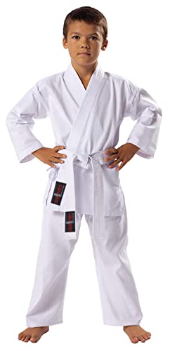 Vader Sports Karate-Anzug für Kinder, Polyester/Baumwolle, 00/120 cm, 6–7 Jahre, Weiß