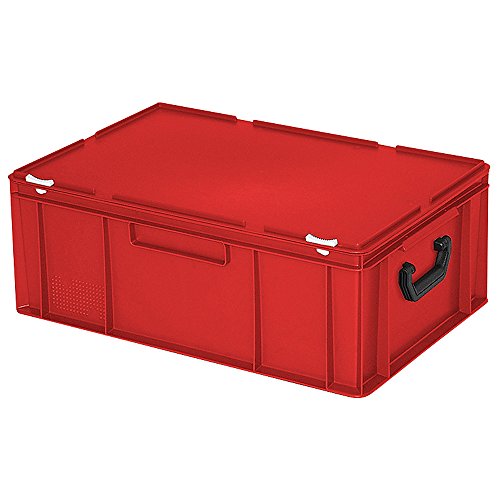 Kunststoffkoffer/Eurokoffer, Industriequalität, rot, LxBxH 600x400x230 mm