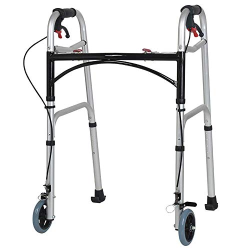 Rollstuhlgehhilfe, fahrbar ohne Sitz mit Handbremse, höhenverstellbar, Gehhilfe für ältere Menschen, Rehabilitationsgehhilfe, rutschfester Gehstock mit Krankenhaus
