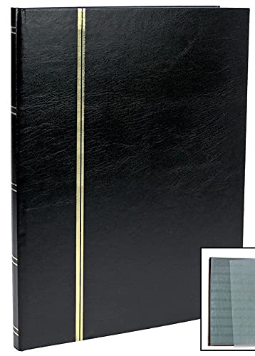 Safe 158 Briefmarkenalbum Einsteckbuch Großformat 16 Schwarze Seiten | mit Goldlinienprägung auf Deckel und Rücken.