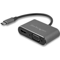 StarTech.com USB C to VGA and HDMI Adapter - Aluminum - USB-C Multiport - Externer Videoadapter - IT6222 - USB-C - HDMI, VGA - Space-grau