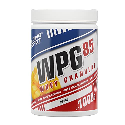 Bodybuilding Depot - WPG-85 Whey Protein Granulat/Isolat 1kg - Mango | speziell zum Mixen in Wasser | perfekte Löslichkeit | hoher BCAA und EAA Anteil