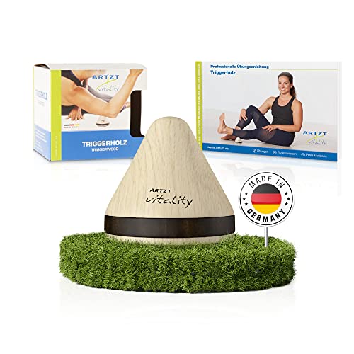 Artzt Vitality TriggerHolz | Trigger Tool zur Behandlung von Triggerpunkten | Druckpunkt Massage zu Hause | Eco Friendly: nachhaltig aus Holz in Deutschland gefertigt Natur, 7,5 x 7 cm