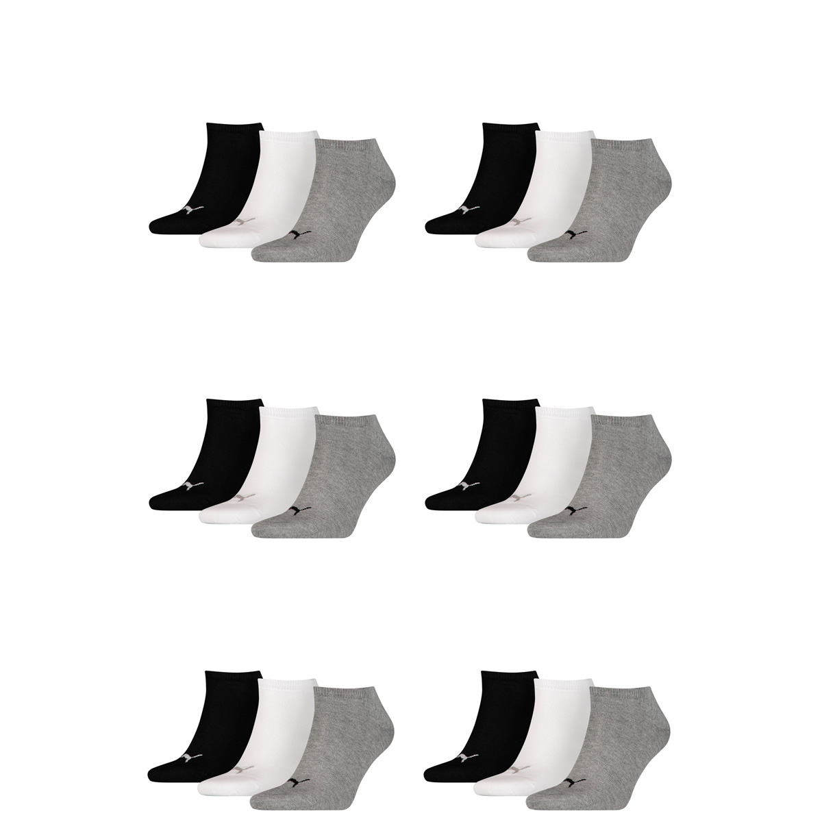 18 Paar Puma Sneaker Invisible Socken Gr. 35 - 49 Unisex für Damen Herren Füßlin...