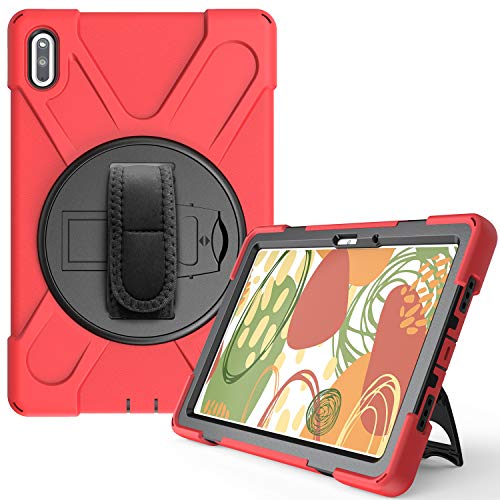 YGoal Hülle für Huawei MatePad 10.4 - [Handschlaufe] [Schultergurt] Robuste Schutzhülle mit Fallschutz Case Cover für Huawei MatePad 10.4 Zoll, Rot