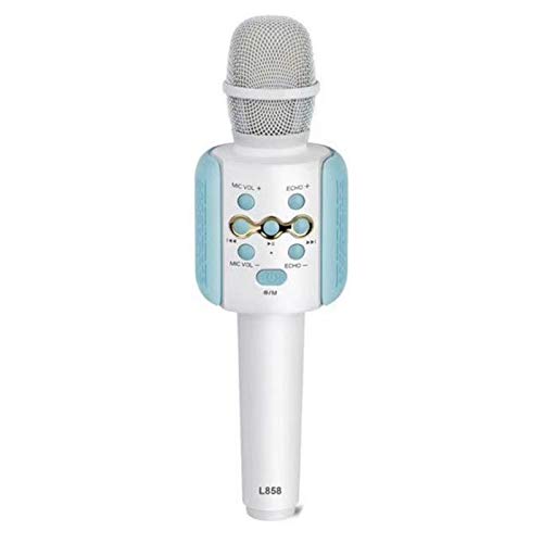 GERALD Kinder Karaoke Mikrofon, Drahtloses Bluetooth Hand Mikrofon, mit LED Licht MP3 Player, Mikrofon Lautsprecher Player, Blau