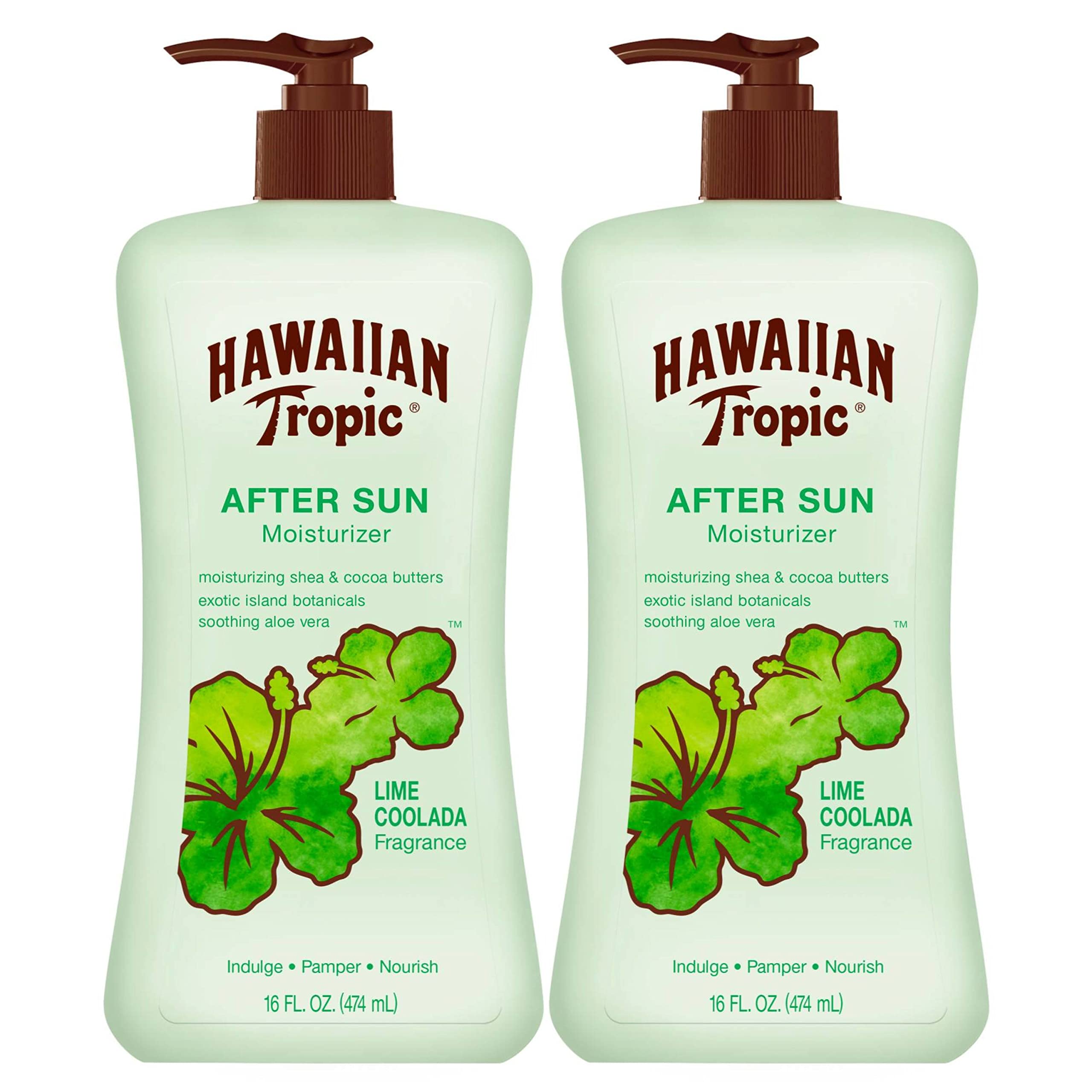 Hawaiian Tropic Lime Coolada Body Lotion and Daily Moisturizer After Sun, 16 Ounces - Pack of 2