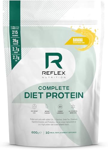 Reflex Nutrition Complete Diet Protein, Mahlzeitersatz und Proteinshake, Proteinpulver - 600g (Banane)