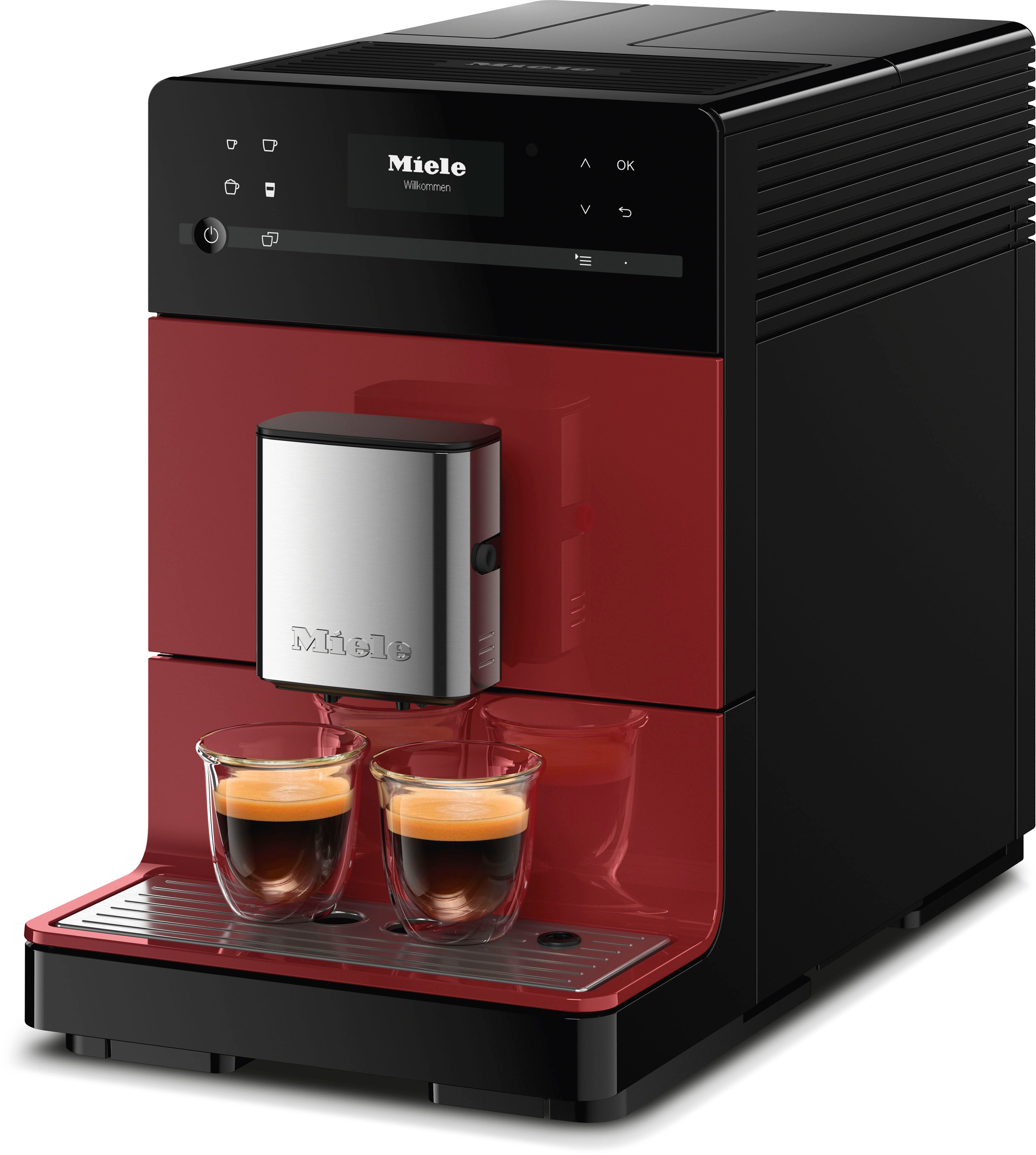 Miele CM 5310 Silence Kaffeevollautomat OneTouch for Two, autom. Spülprogramme, einfache Reinigung, entnehmbare Brüheinheit, rot