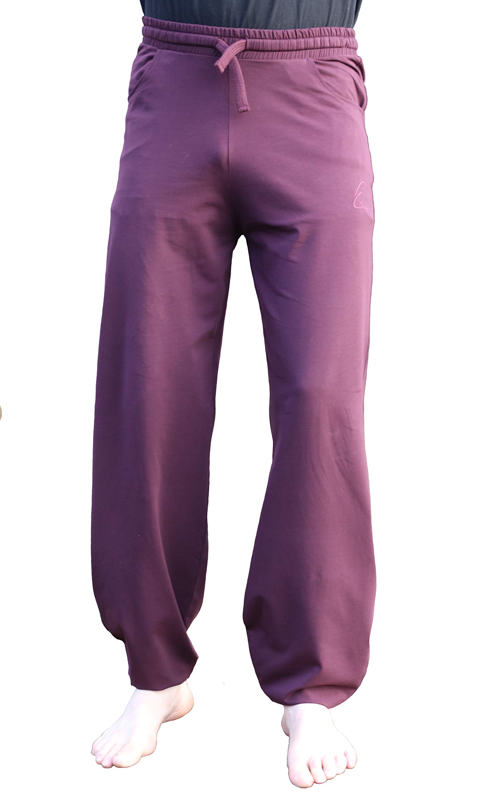 ESPARTO Yogahose Sitaara Herren und - Boyfriend Style - Damen in Bio-Baumwolle (Aubergine, XL)