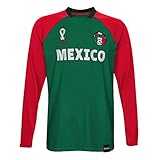 FIFA Herren Offizielle Weltmeisterschaft 2022 Classic Long Sleeve – Mexiko T-Shirt, Grün/Rot, M
