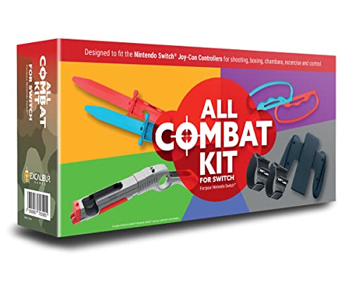 All Combat Kit for Switch - 8 in 1 with Swords, Rifle, Boxing Grips, Vertical Joypad & Leg/Arm Straps