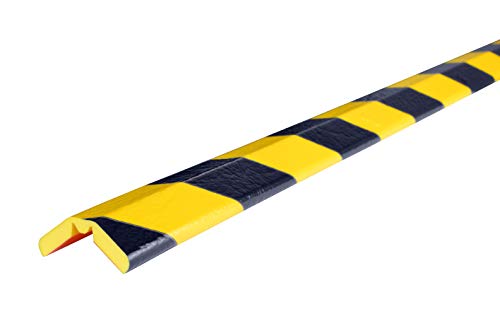 Betriebsausstattung24® Eck- und Kantenschutzprofil Typ W | gelb/schwarz | selbstklebend | Länge: 5,0 m