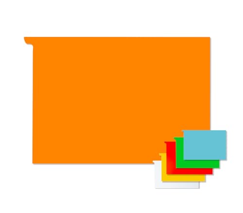 Signalkarten aus Kunststoff, DIN A5 Format, zum Einlegen, Farbe: Orange, 50 Stück