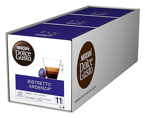 NESCAFÉ Dolce Gusto Ristretto Ardenza, 48 Kaffeekapseln (Intensität 11, dichte Crema), 3er Pack (3 x 16 Kapseln)