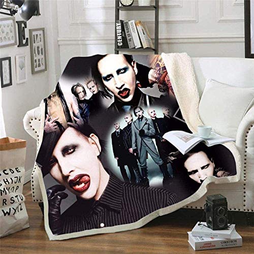 WLXY Babydecke Sänger Marilyn Manson (Marilyn Manson) Klimaanlage Decke Kind Sherpa Büro Mode Quilt Kinder (Color : Xj07229, Size : 150x200cm)