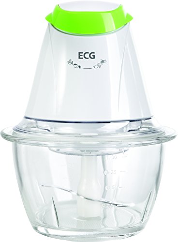ECG SP 466 250 W, 1000 ml Glasbehälter, herausnehmbare Edelstahl-Klingen, zum Hacken von Obst, Gemüse, Fleisch und sonstigen Lebensmitteln, Sicherheitsdeckel