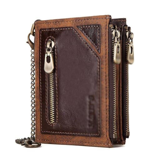 GHQYP Brieftasche Herren Multifunktionale Doppelreißverschluss Vertikale Brieftasche Mode Geldbörse Erwachsene Jugend Familie Clutch