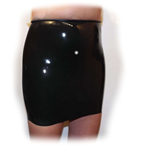 Latex Female Rock Kurz Schwarz extra heiß - 0,3 mm star Size:L