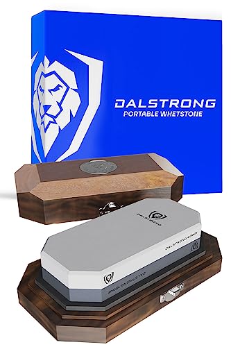 DALSTRONG - Premium Portable Whetstone Set w/Oak Box - #1000/#6000 Grit - Top-Grade Corundum - Thick - Ultra-Durable