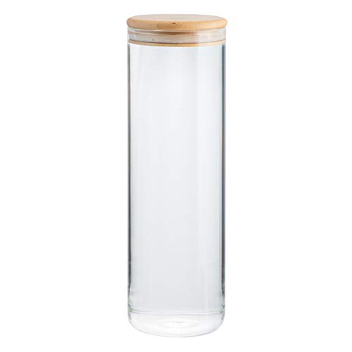 axentia Vorratsdose aus Glas, transparent/holzfarben, ca. 2200 ml