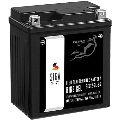 SIGA GEL Motorradbatterie 12V 7Ah 170A/EN Gel Batterie YTX7L-BS Gel12-7L-BS YTX7L-4 YTX7L-BS CTX7L-BS GTX7L-BS ETX-7L-BS 50614LF
