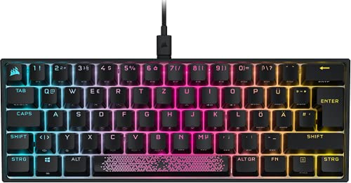 Corsair K65 RGB Mini 60% Mechanische Gaming-Tastatur (Anpassbare RGB-Beleuchtung einzelner Tasten, Mechanische Cherry MX Speed-Tasten, AXON Hyper-Processing-Technologie) Schwarz